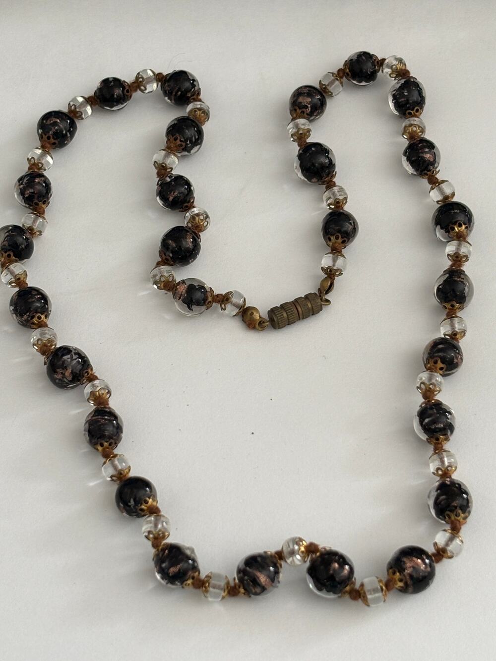 Vintage Sommerso Murano Glass Beaded Necklace